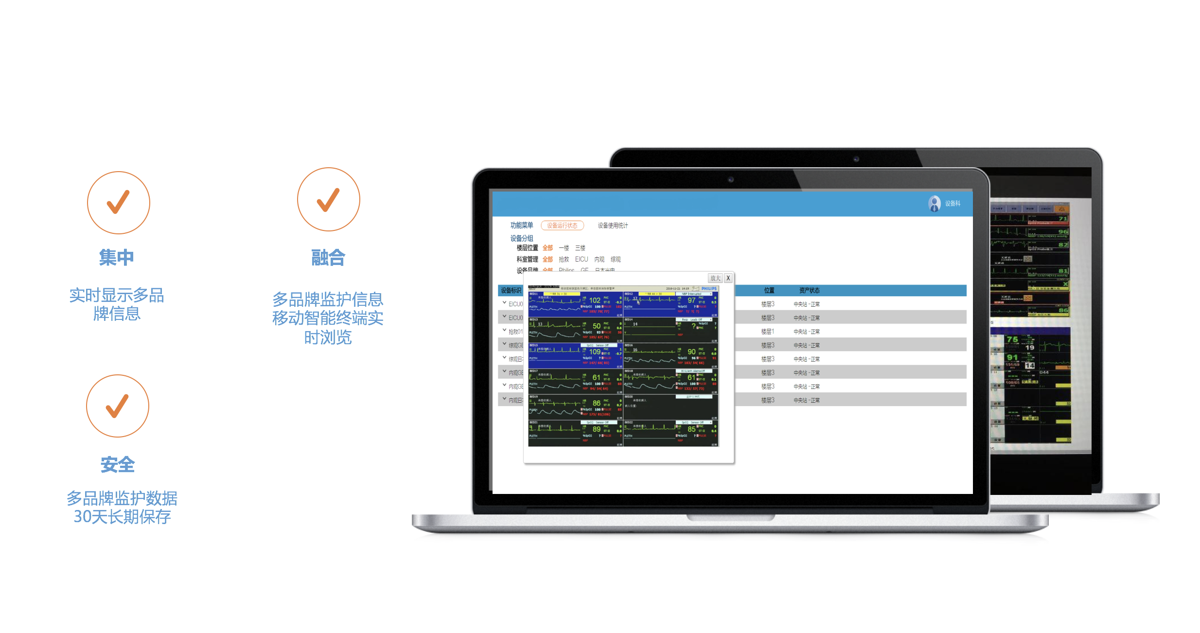 跨品牌監(jiān)護儀中央監(jiān)護系統(tǒng)
